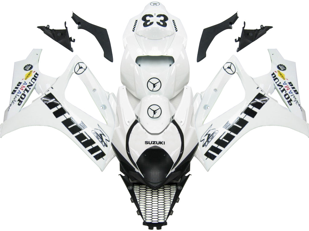 2007-2008 Suzuki GSXR 1000 Blanc Noir Jordan Racing Carénages Générique