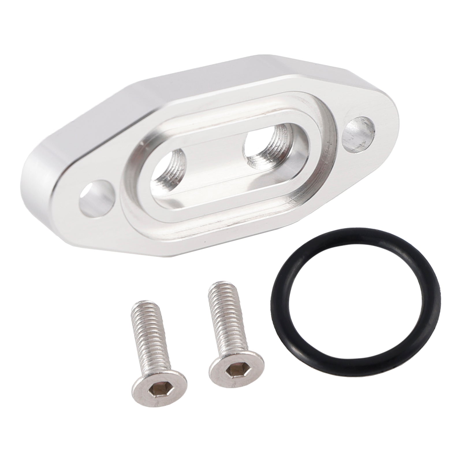 Dubbele Turbo Dual 1/8" NPT-olietoevoerleidingadapterplaat voor LS1 LSX LS3 LS2 LQ4