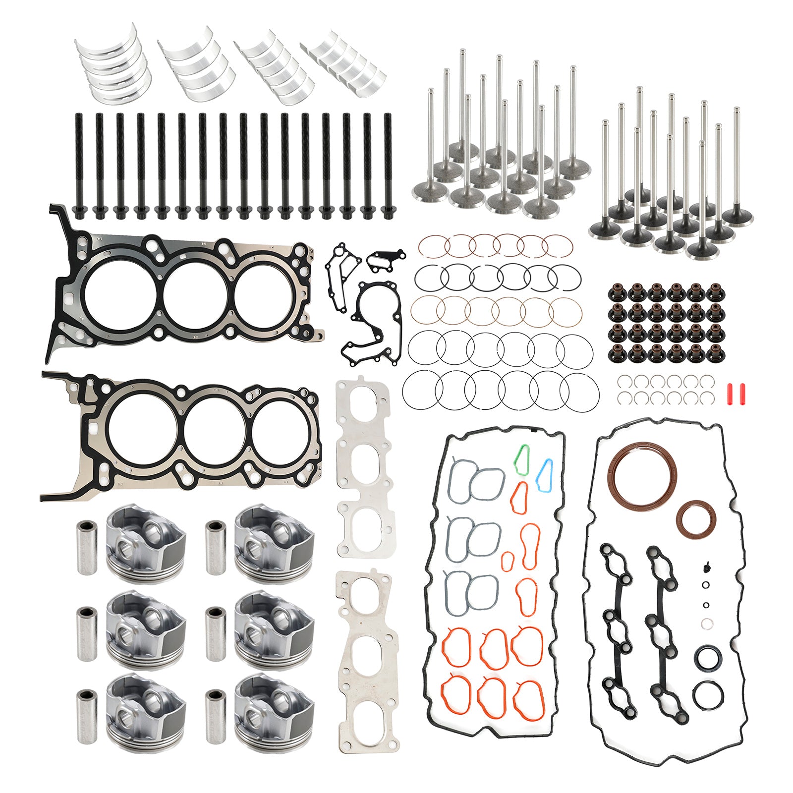 G6DH 3.3L Engine Rebuild Pistons Gaskets Bearings Kit for Hyundai Kia Sorento