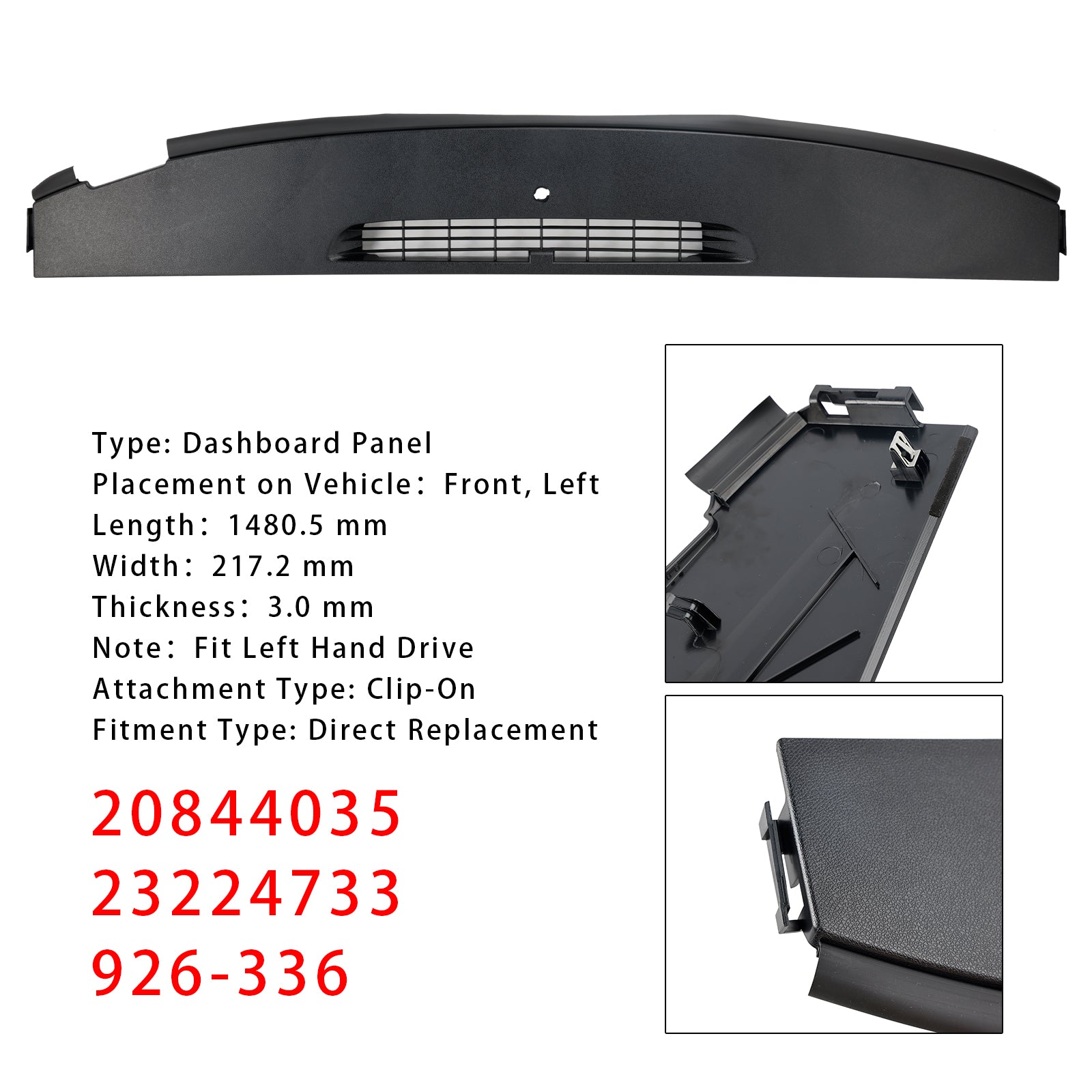 926-336 Upper Dashboard Panel For Chevy GMC Silverado Sierra 2007-2014 20844035