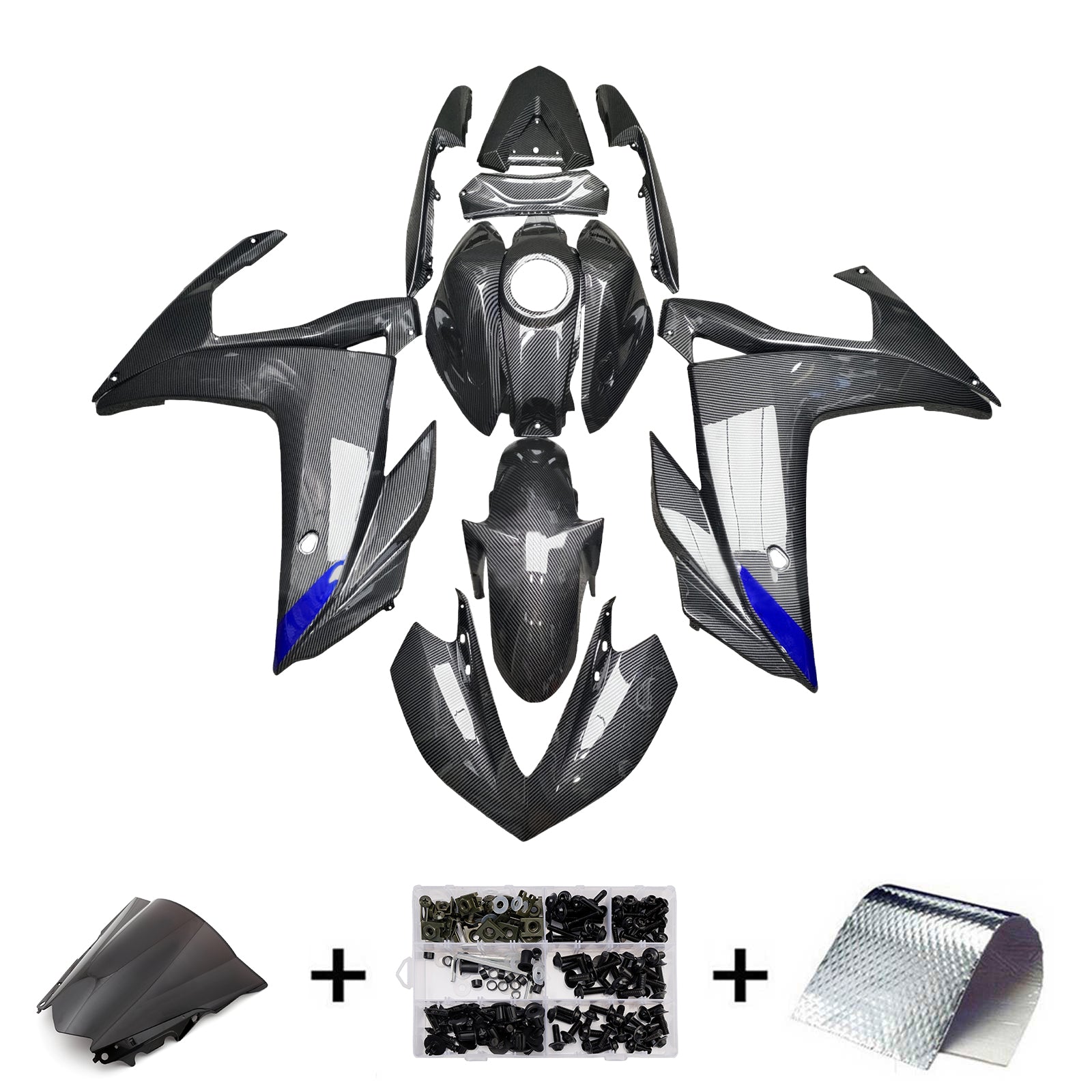 Kit de carénage d'injection carrosserie ABS pour Yamaha YZF-R3 2014-2018 R25 2015-2017