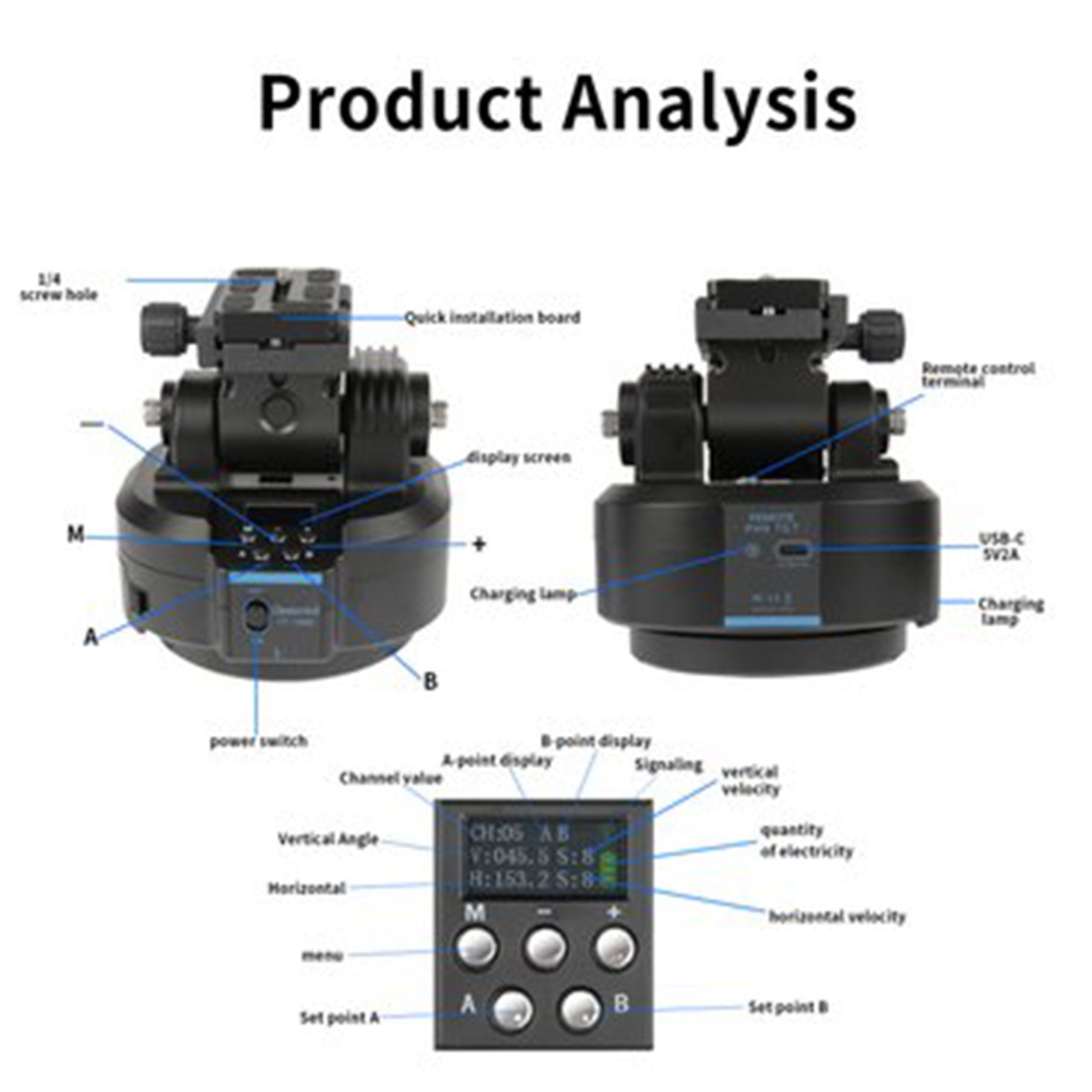 YT-1500 Camera Elektrisch cloudplatform Mobiele live roterende panoramische stabilisator