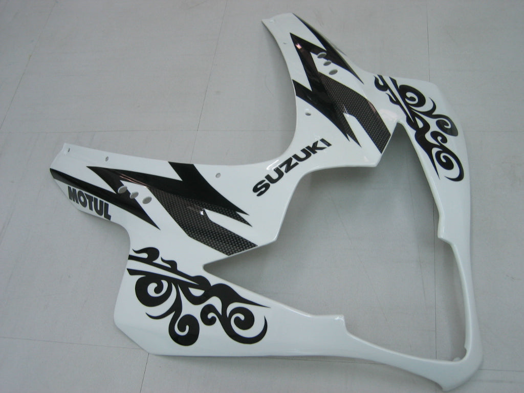 2005-2006 GSXR1000 White Black Bodywork Fairing ABS Injection Molded Plastics Set Generic