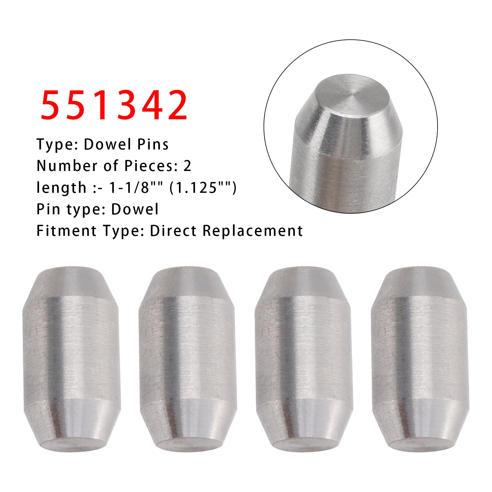 2 Pack Dowel Pins 551342 Engine to Transmission Replacement Steel Alignment Pins