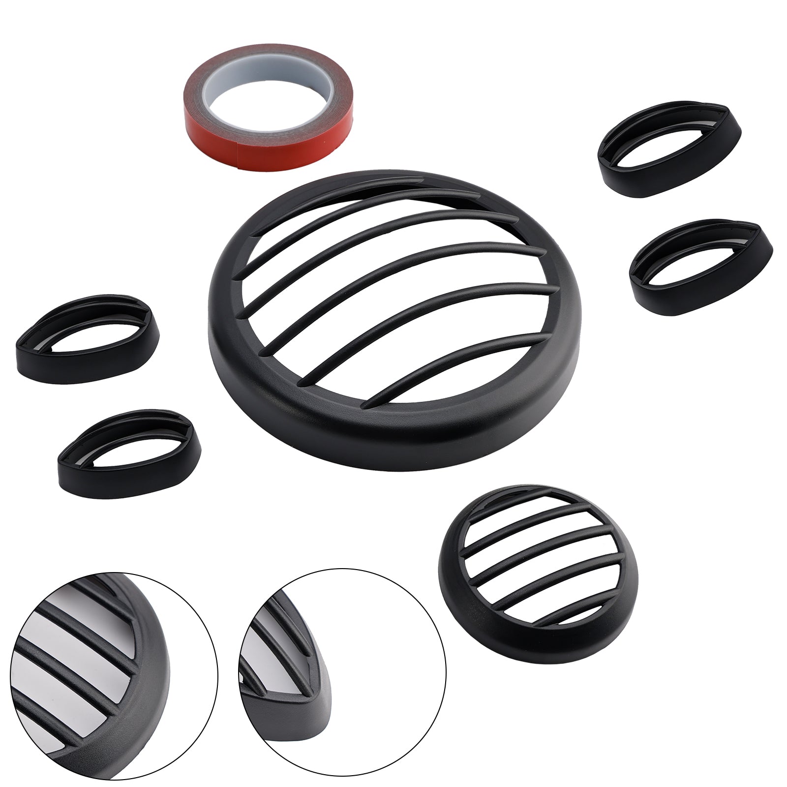 2023-2024 Yamaha Pg-1 Kit de rejilla protectora para faros delanteros, color negro