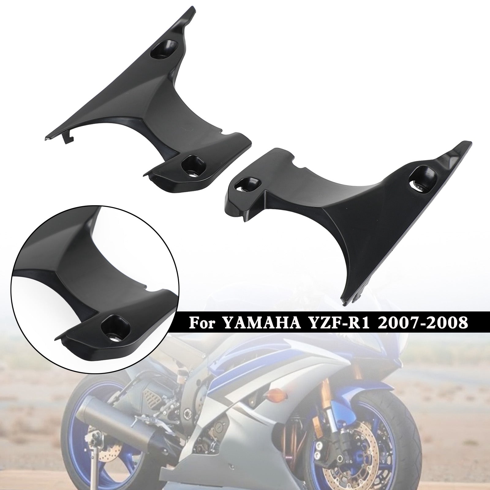 2007 2008 Yamaha YZF R1 Tube d'air avant Ram Dash Cover Carénage Panneau Case