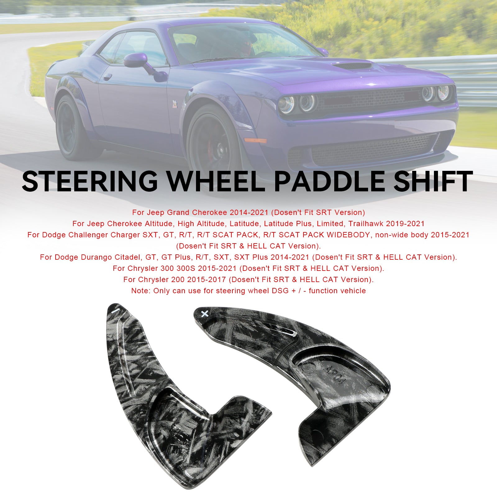 Stuurschakelpaddle Verlengstuk Versnellingspook passend voor Dodge Challenger Charger