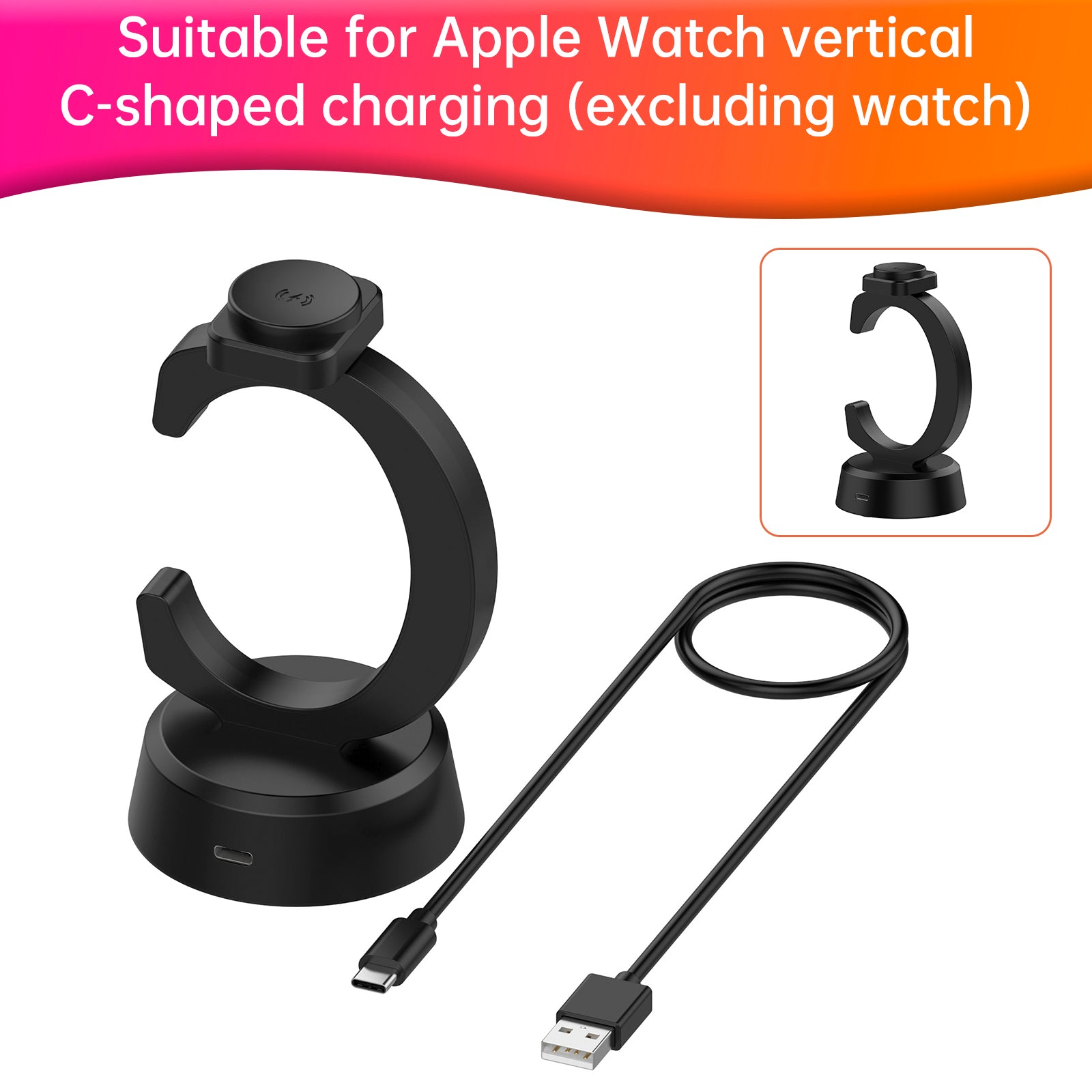 Apple Watch Charger Vertical C-formet lader iWatch ladedokk stativadapter