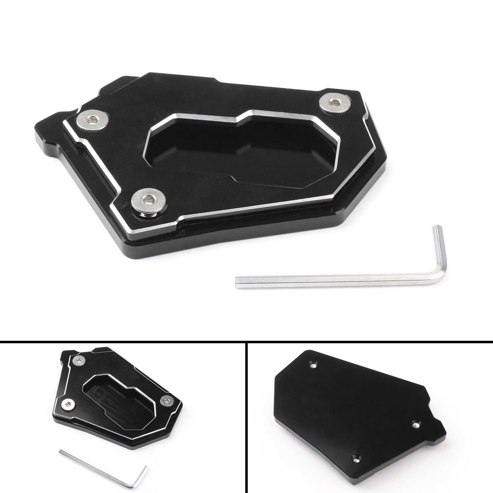 Béquille latérale agrandir la plaque d'extension pour BMW R1200 GS Adv 14-16 noir