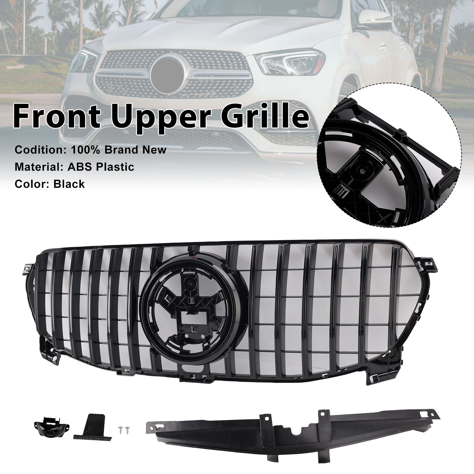 Front Bumper Grille Grill Fit Mercedes Benz GLE-Class W167 GLE350 2020-2022