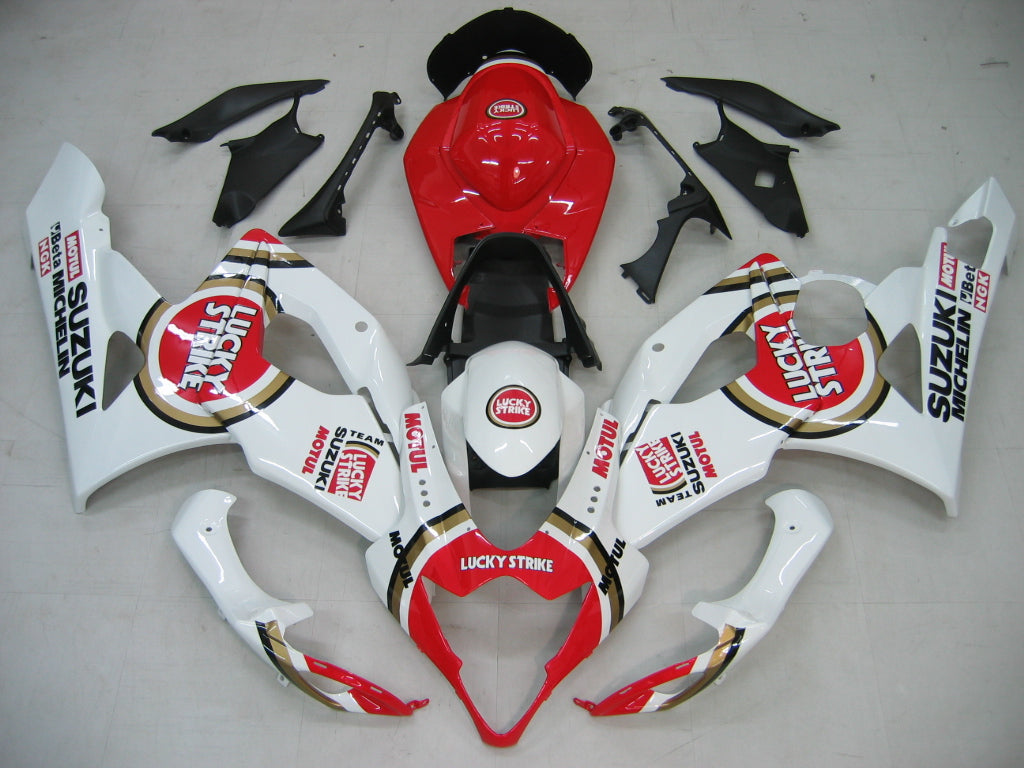 2005-2006 Suzuki GSXR 1000 White & Red Lucky Strike Racing Fairings Generic