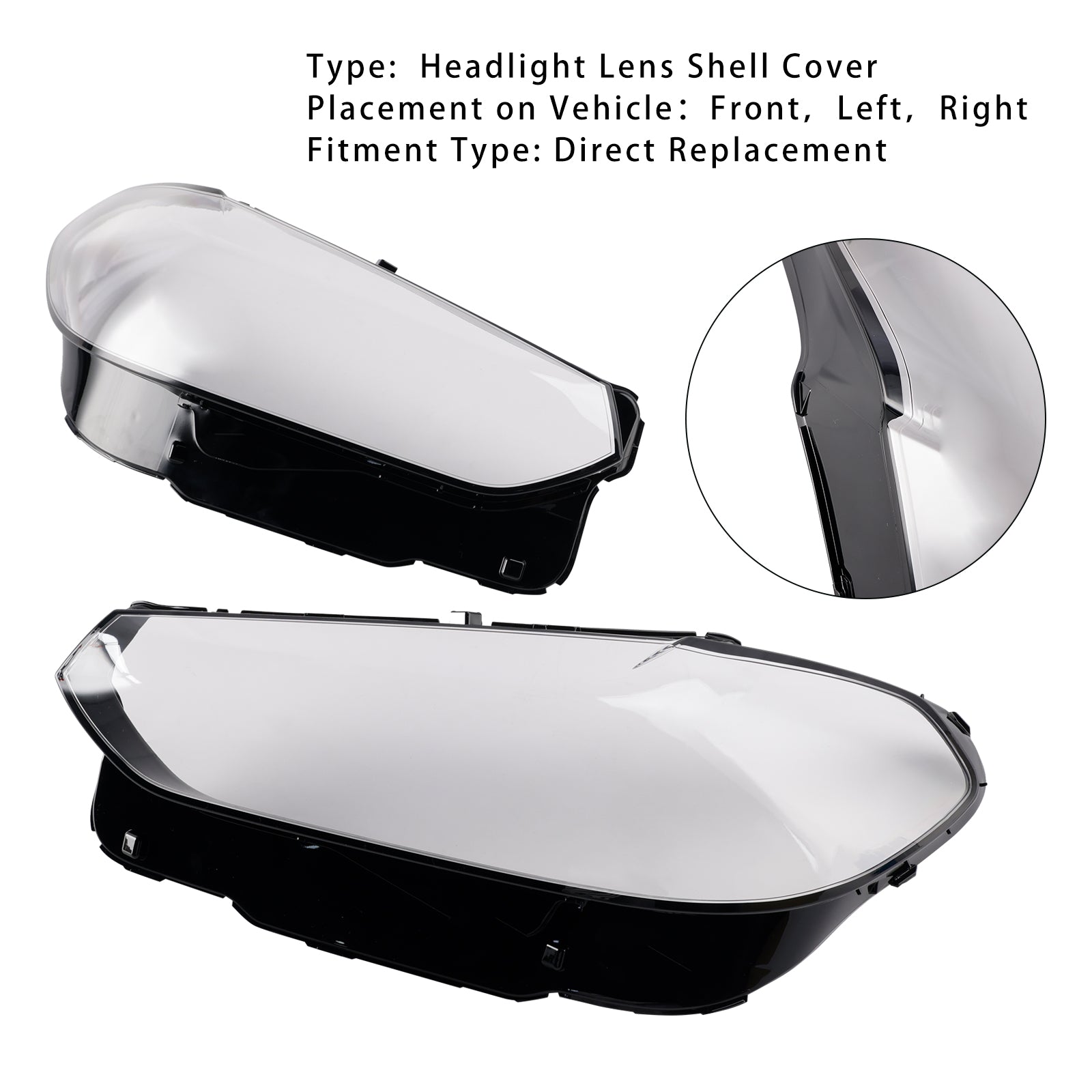2022-2024 BMW X3 X4 G08 LCI 2pcs Headlight Lens Shell Cover Clear