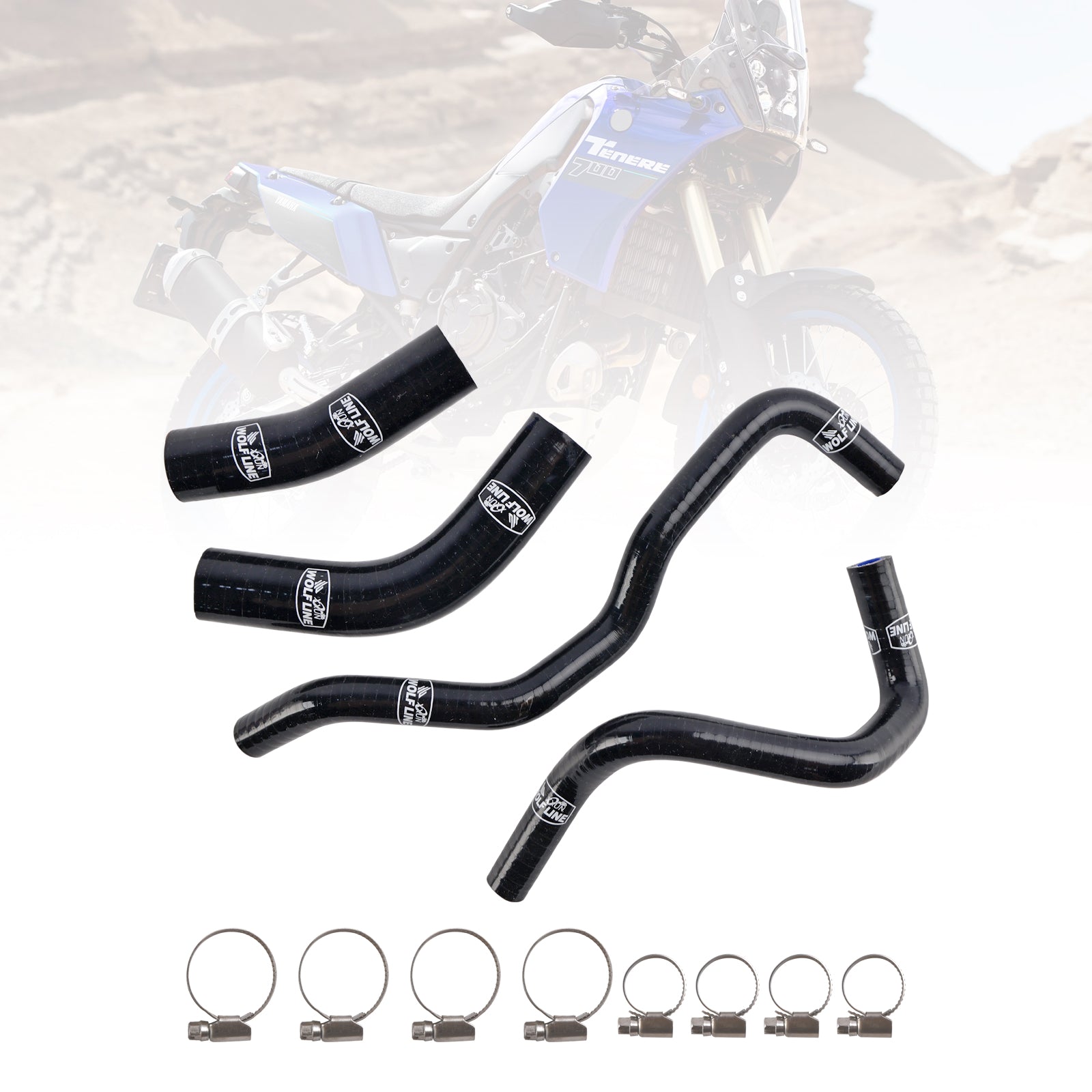 Kit de durites de refroidissement de radiateur en silicone pour Yamaha Tenere 700 2019-2024