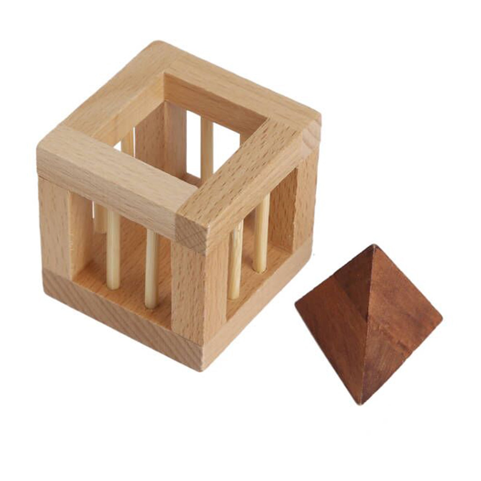 Geheime Piramide Houten Brain Teaser Intelligentiepuzzel IQ Cube Trick 3D Kid Toy