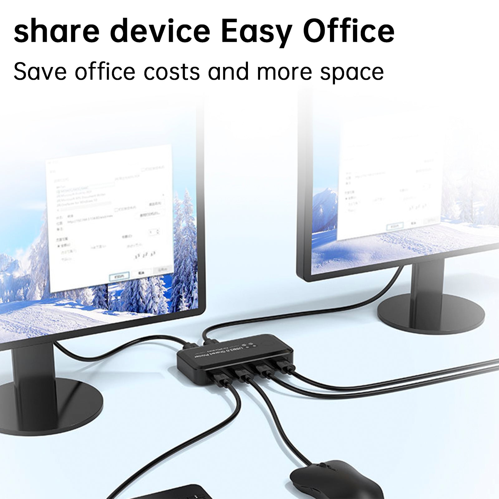 USB3.0-switcher 2 ingangen en 4 uitgangen voor het delen van printers Twee computers delen