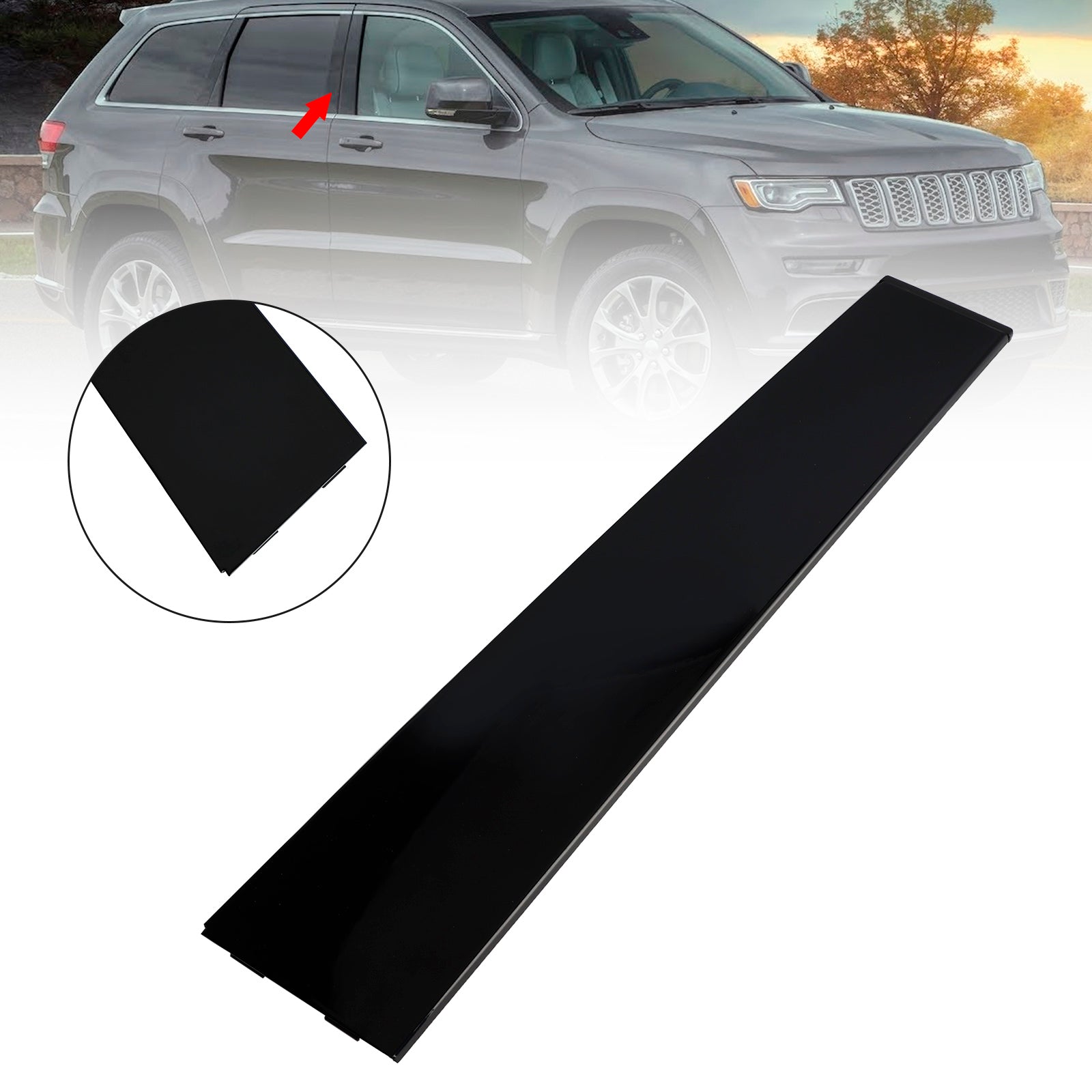 Right Rear Door Pillar Window Trim Applique B 57010446 For Jeep Cherokee 2011-2021