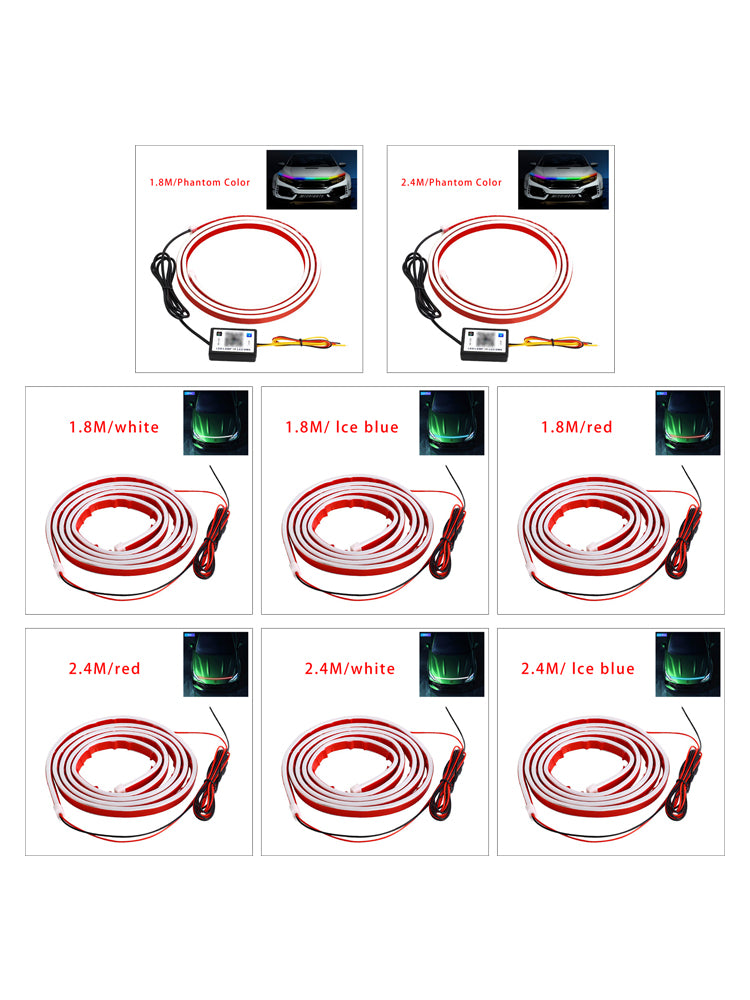 Denná kapucňa s kapucňou LED denné svetlo pruh flexibilné dynamické skenovanie Spúšťa