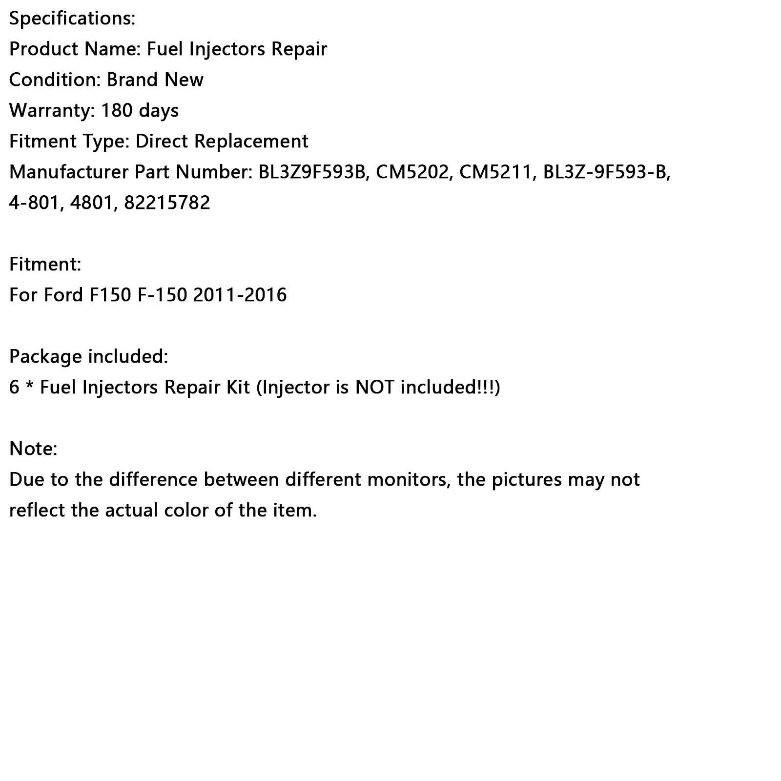 2011-2016 Ford F150 3.5L Turbo EcoBoost 6PCS Brandstofinjector Reparatieafdichtingsset