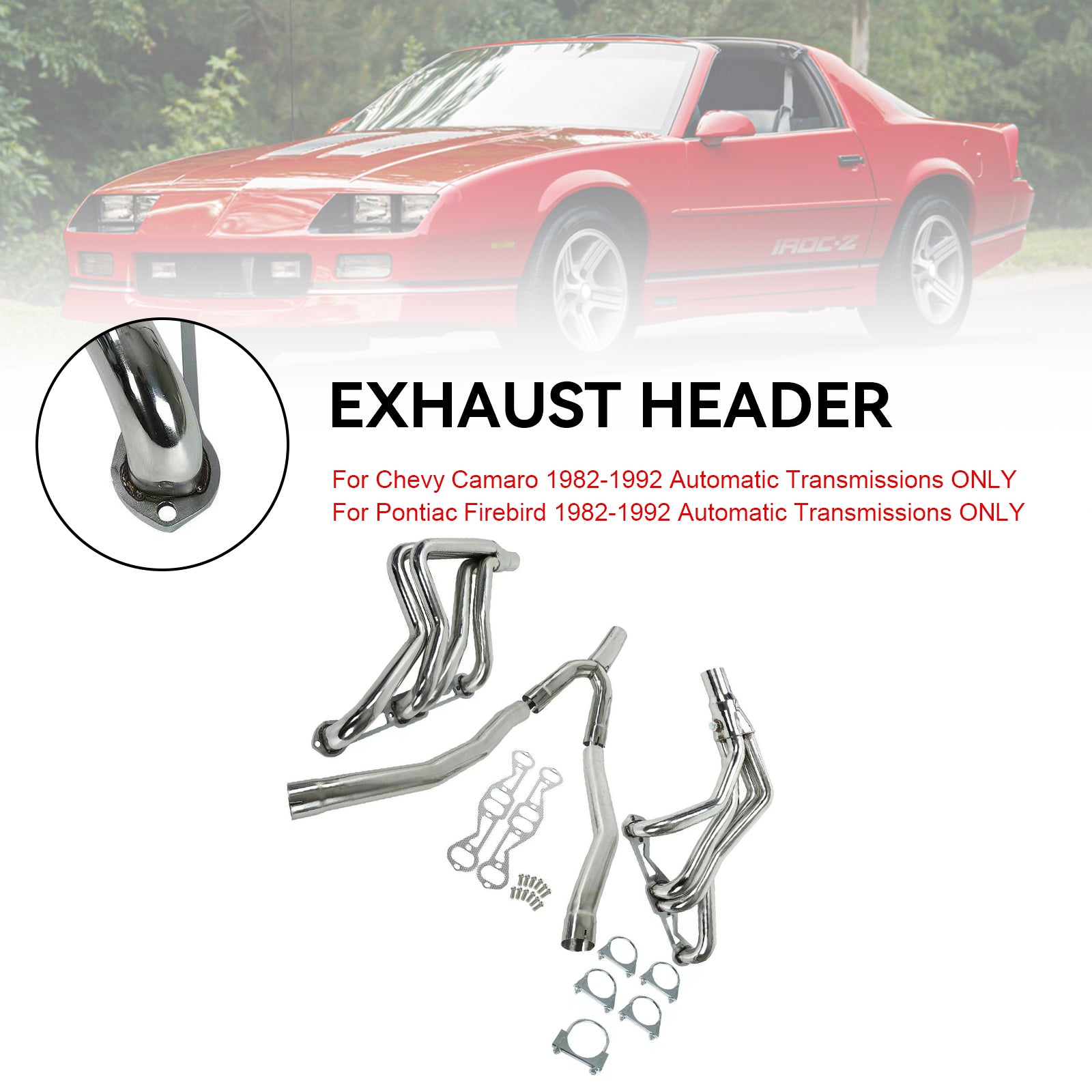 Uitlaatkop Fit Chevy Camaro Fit Firebird 5.0L 5.7L 1982-1992 V8 Lange Buis