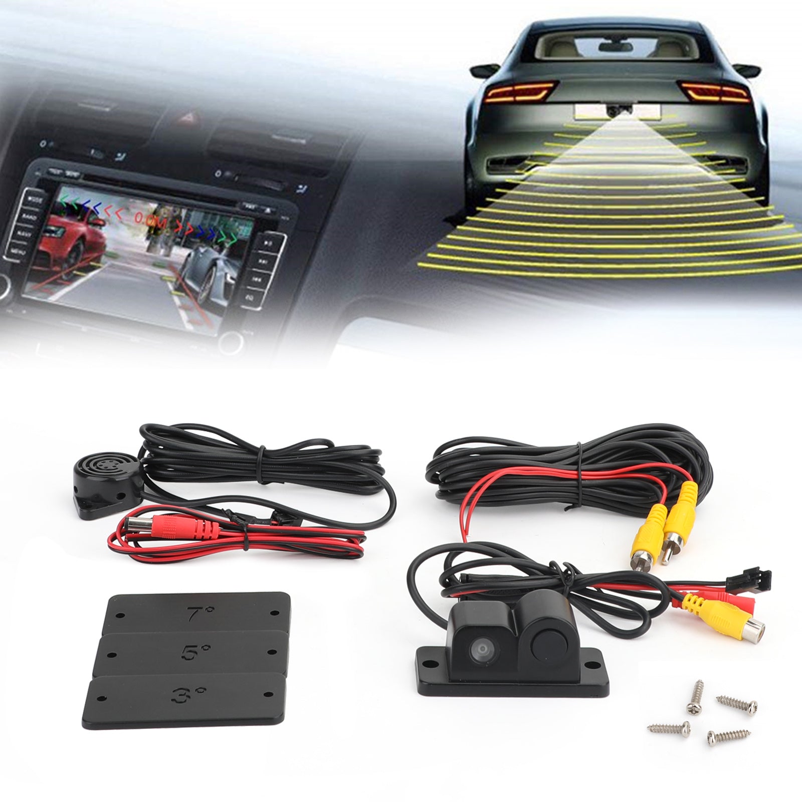 Sound Beeper + Parking Sensor Radar + Rear View Camera 3 in 1 Park System Kit