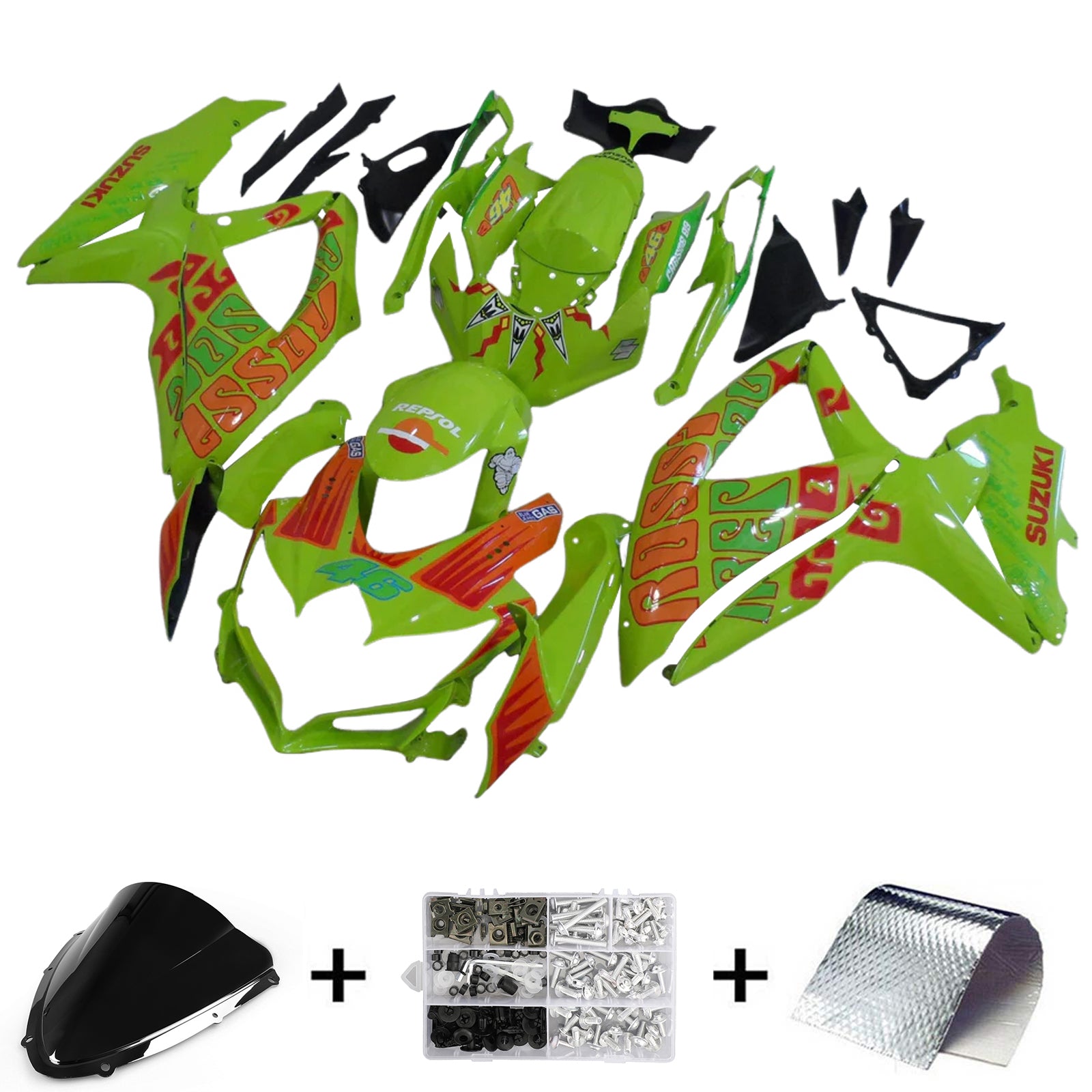 2008-2010 Suzuki GSXR 600/750 K8 Kit de carénage d'injection carrosserie plastique ABS