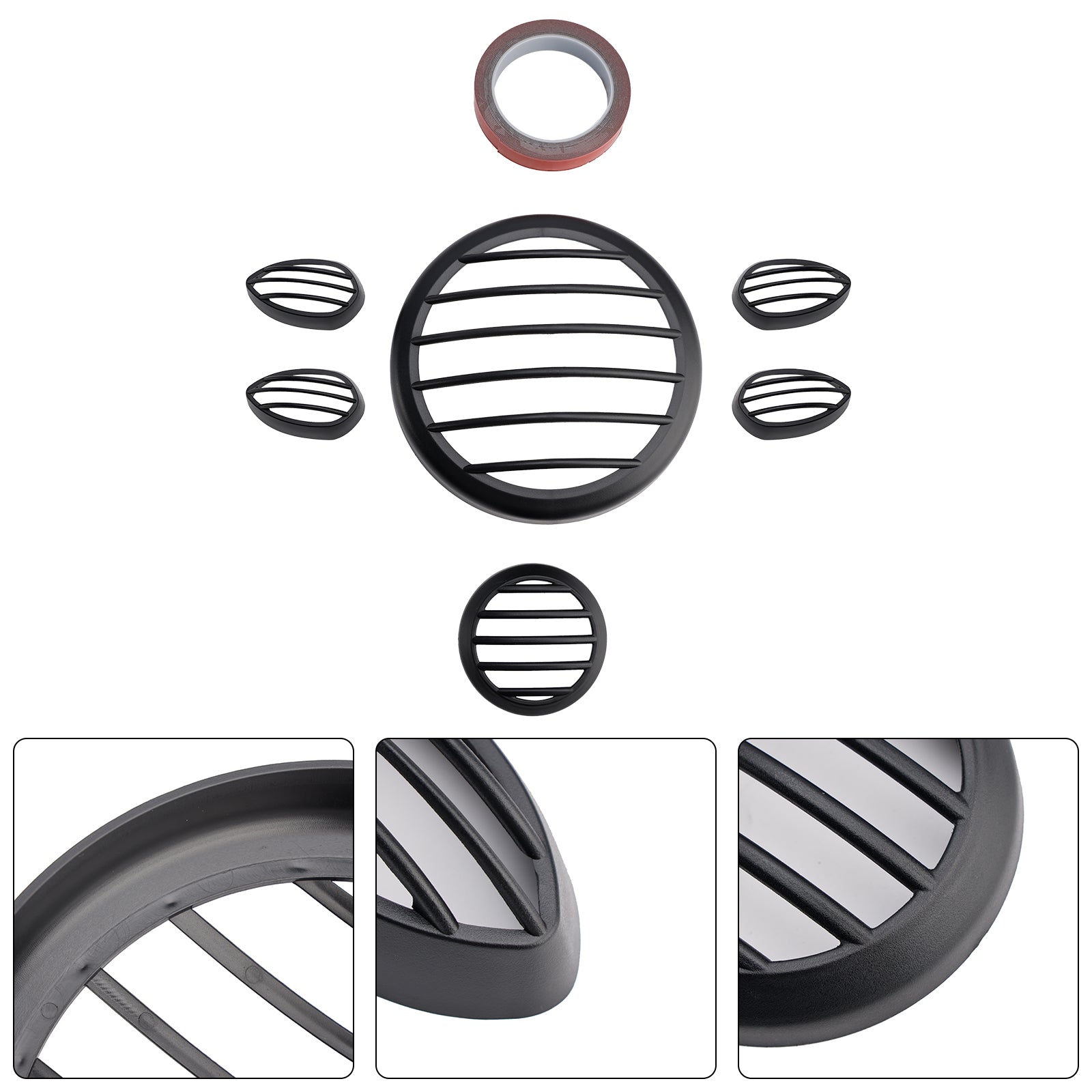 2023-2024 Yamaha Pg-1 Kit de rejilla protectora para faros delanteros, color negro