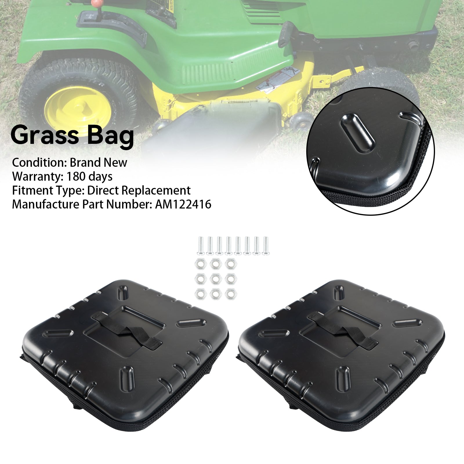 Sac à gazon de densité moyenne AM122416 pour John Deere L 100 105 107 110 G100 LA 110