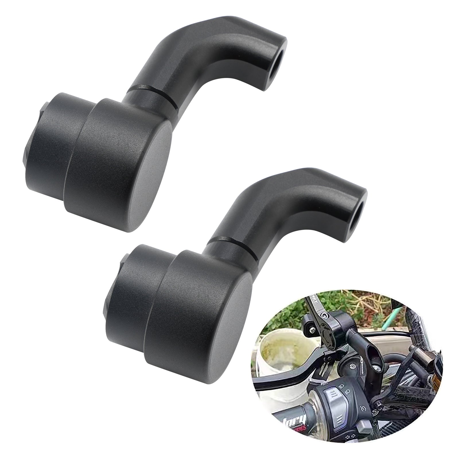 2x M8 M10 Motorcycle Mirror Extensions Adapters For 30mm Clamp Bar End Mirrors