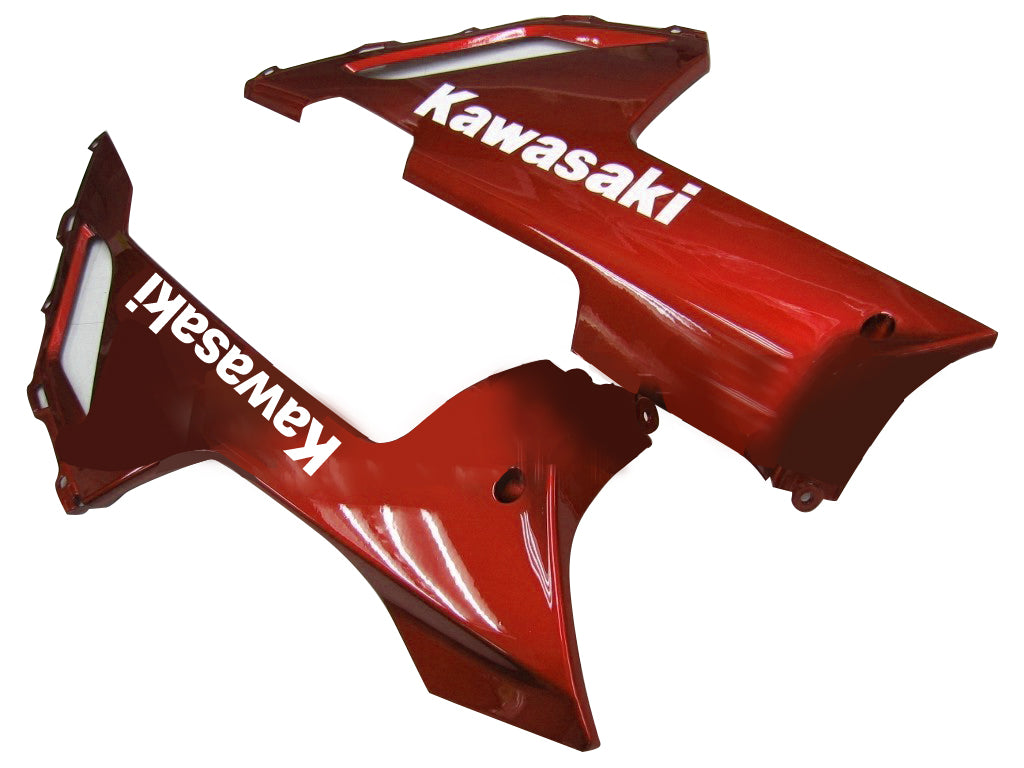 2007-2008 Kawasaki ZX6R ZX636 stroomlijnkappen Zwart en rood gevlamd Ninja ZX6R Racing Generiek