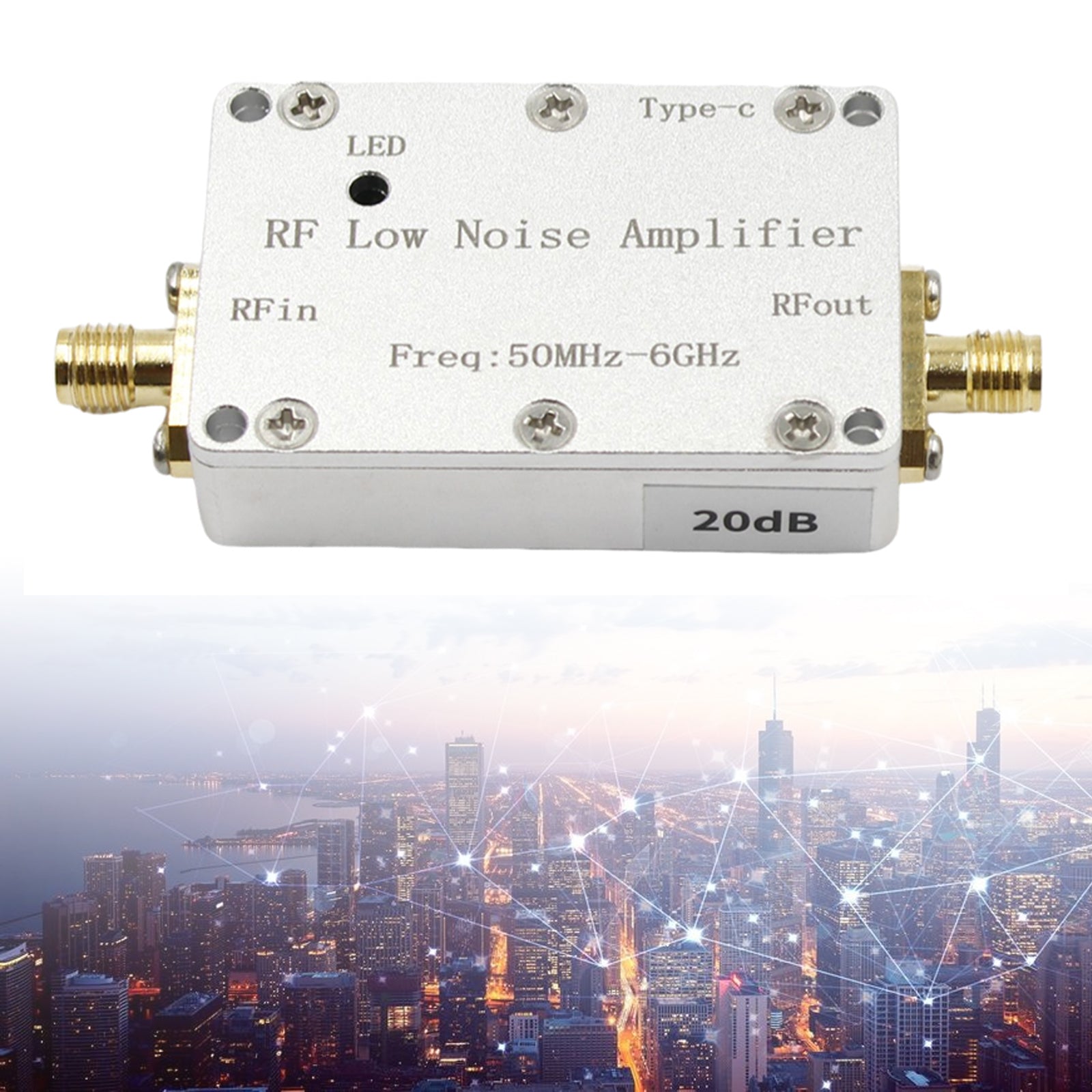 50m-6GHz Radiofrequentieversterker 20dB 30dB High-Gain Front LNA Signaal met laag geluidsniveau