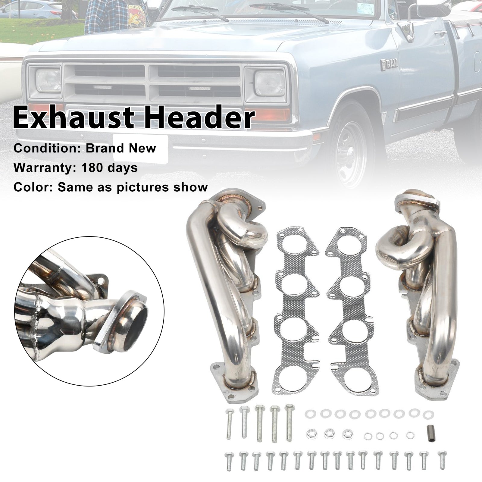 Stainless Steel Exhaust Manifold Header Fit Dodge D100 D150 D200 RD200