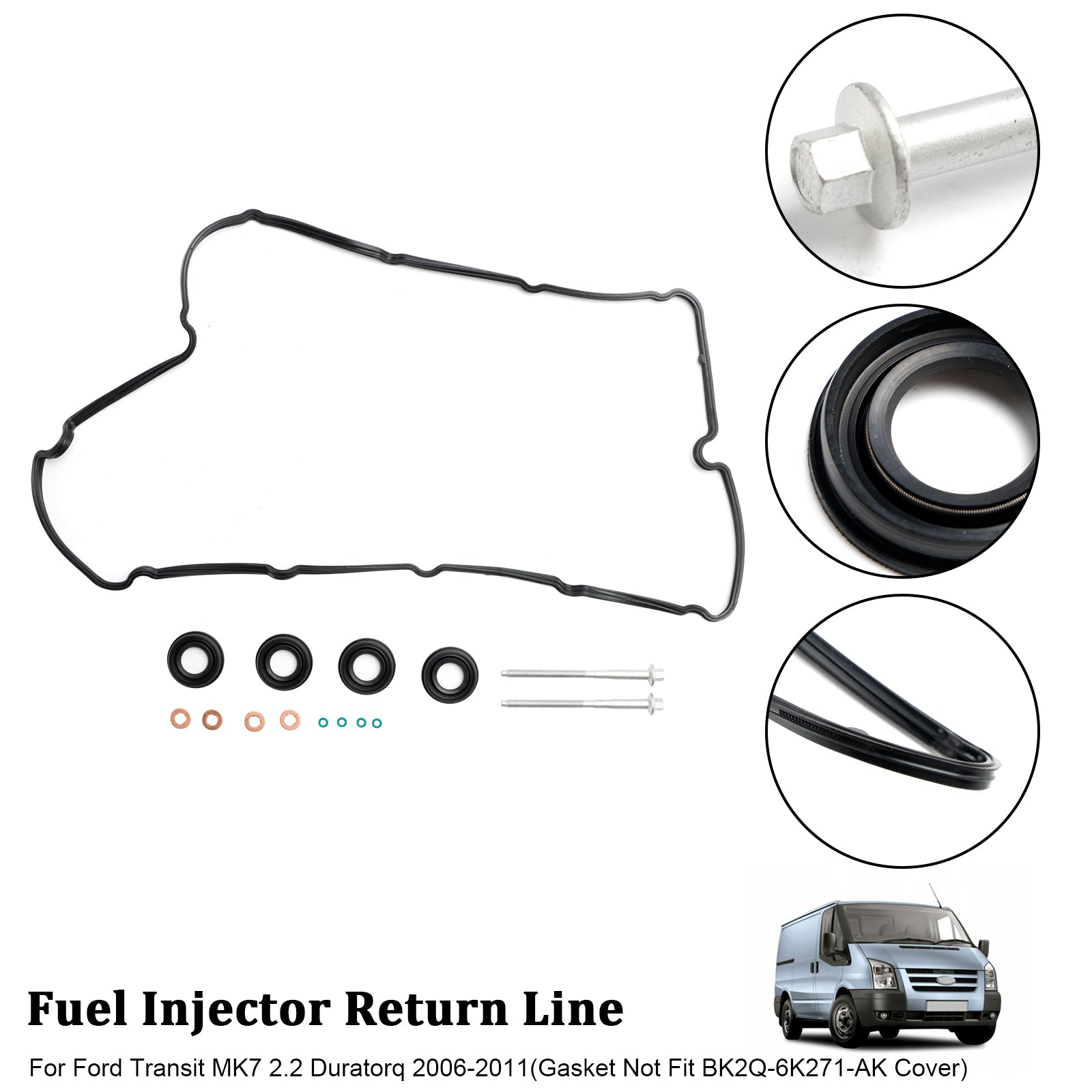 Injector Seals Bolts Rocker Cover Gasket 1372490 Fit Ford Transit MK7 2.2 TDCI