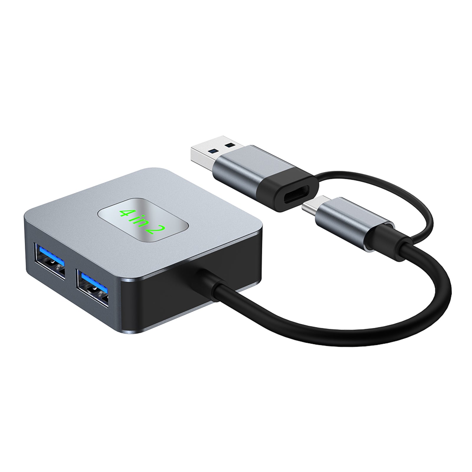 Station d'accueil adaptateur Hub 4 en 2 Type-C + USB vers USB3.2*4 pour MacBook iPad 15