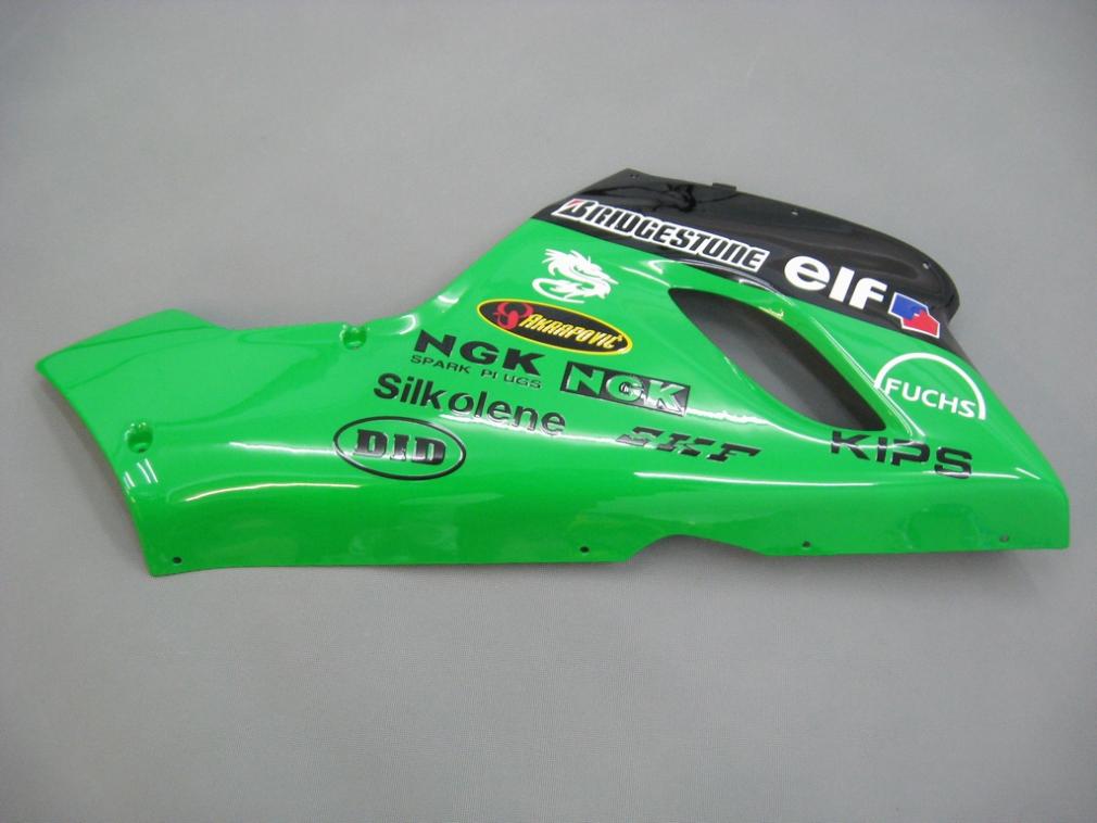 2005-2006 Kawasaki ZX6R 636 stroomlijnkappen groen zwart nr. 56 Nakano Racing generiek