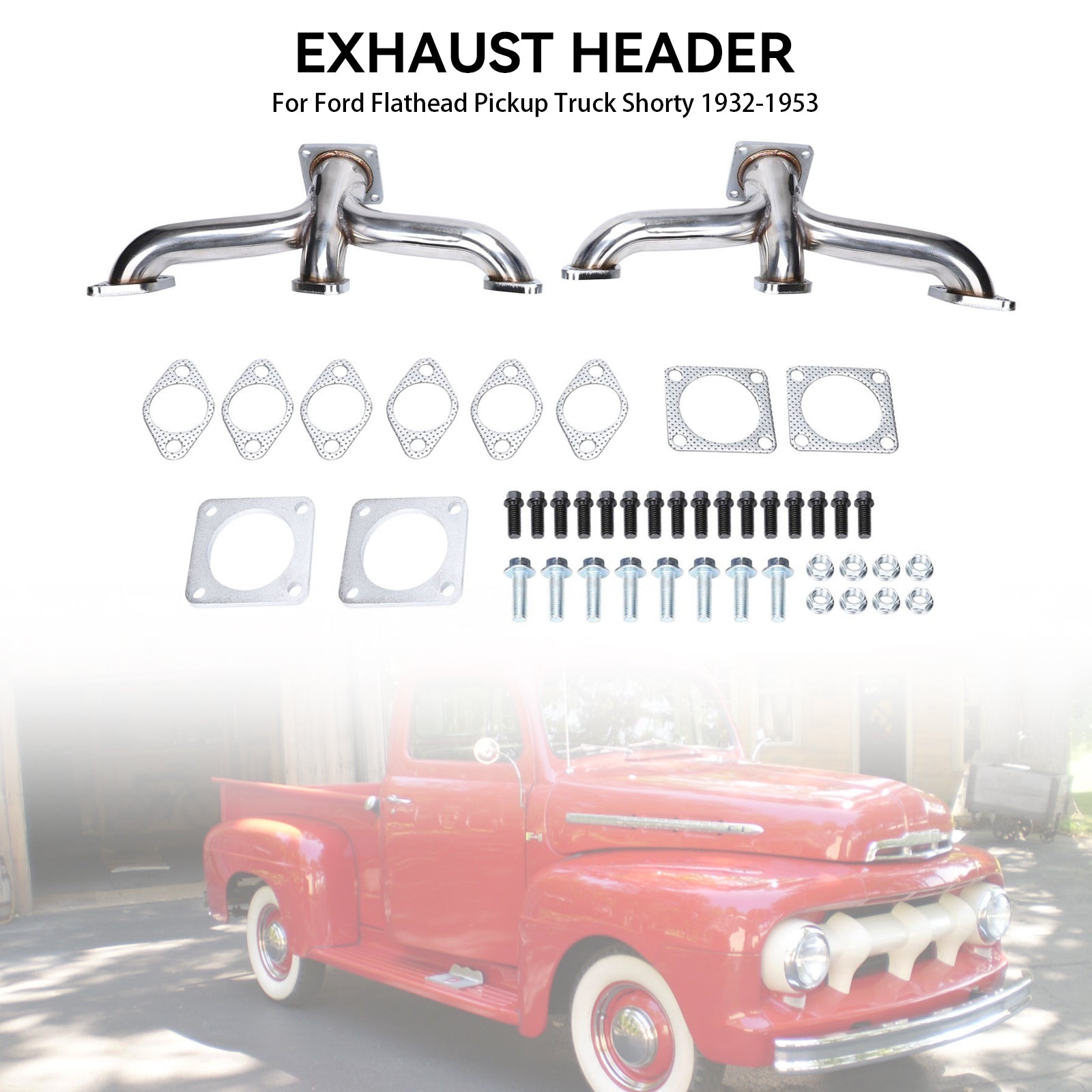 1932-1953 Ford Flathead Pickup Truck Shorty V8 Collecteur d'échappement