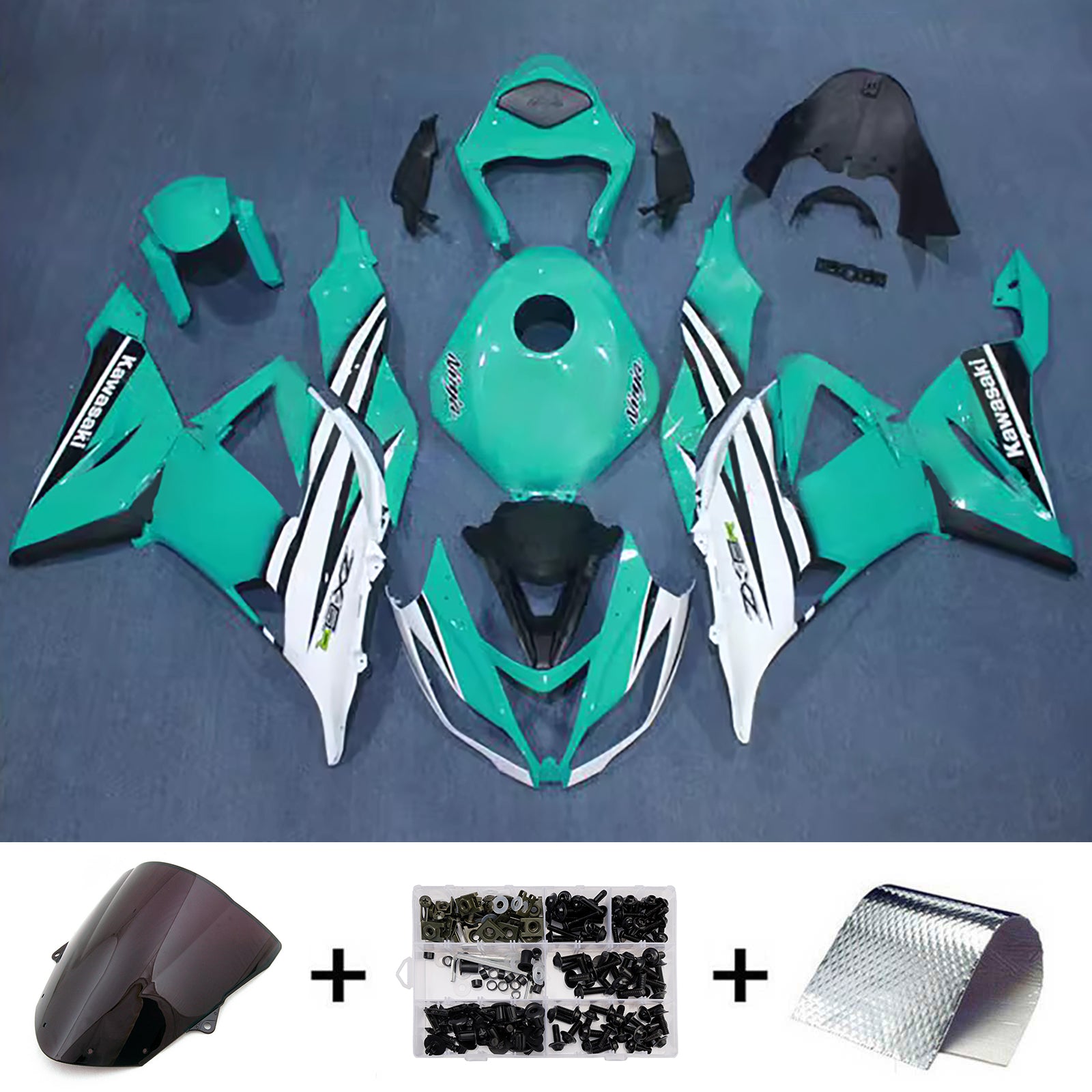 Kit carena iniezione carrozzeria in plastica ABS adatta per Kawasaki ZX6R 636 2013-2018