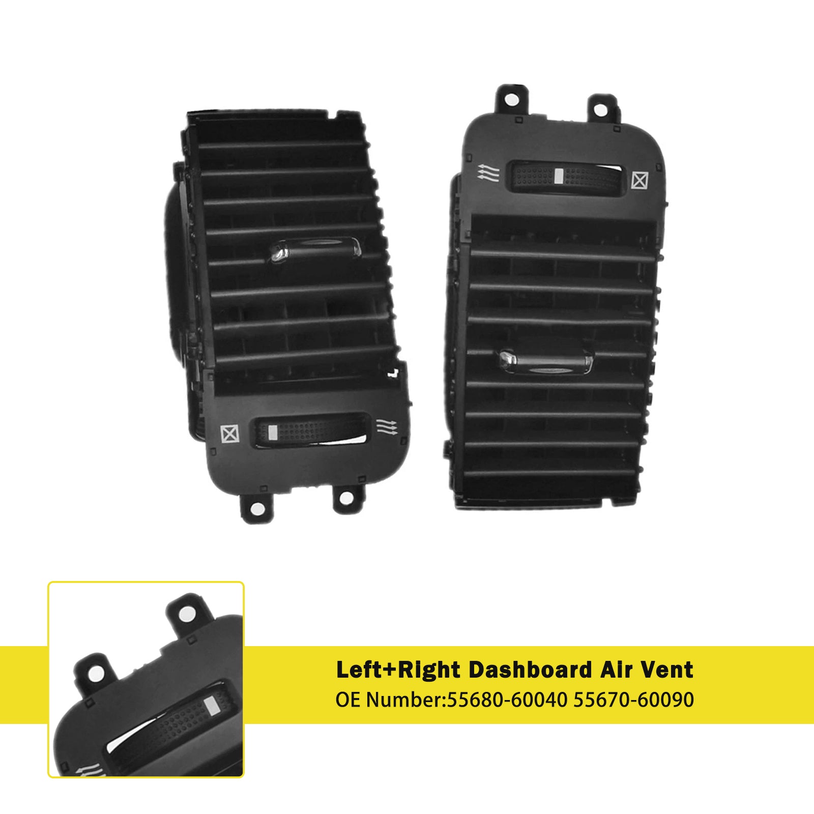 2003-2009 Toyota Land Cruiser Prado 120 FJ120 Paire gauche + Tableau de bord droit Vent 55680-60040