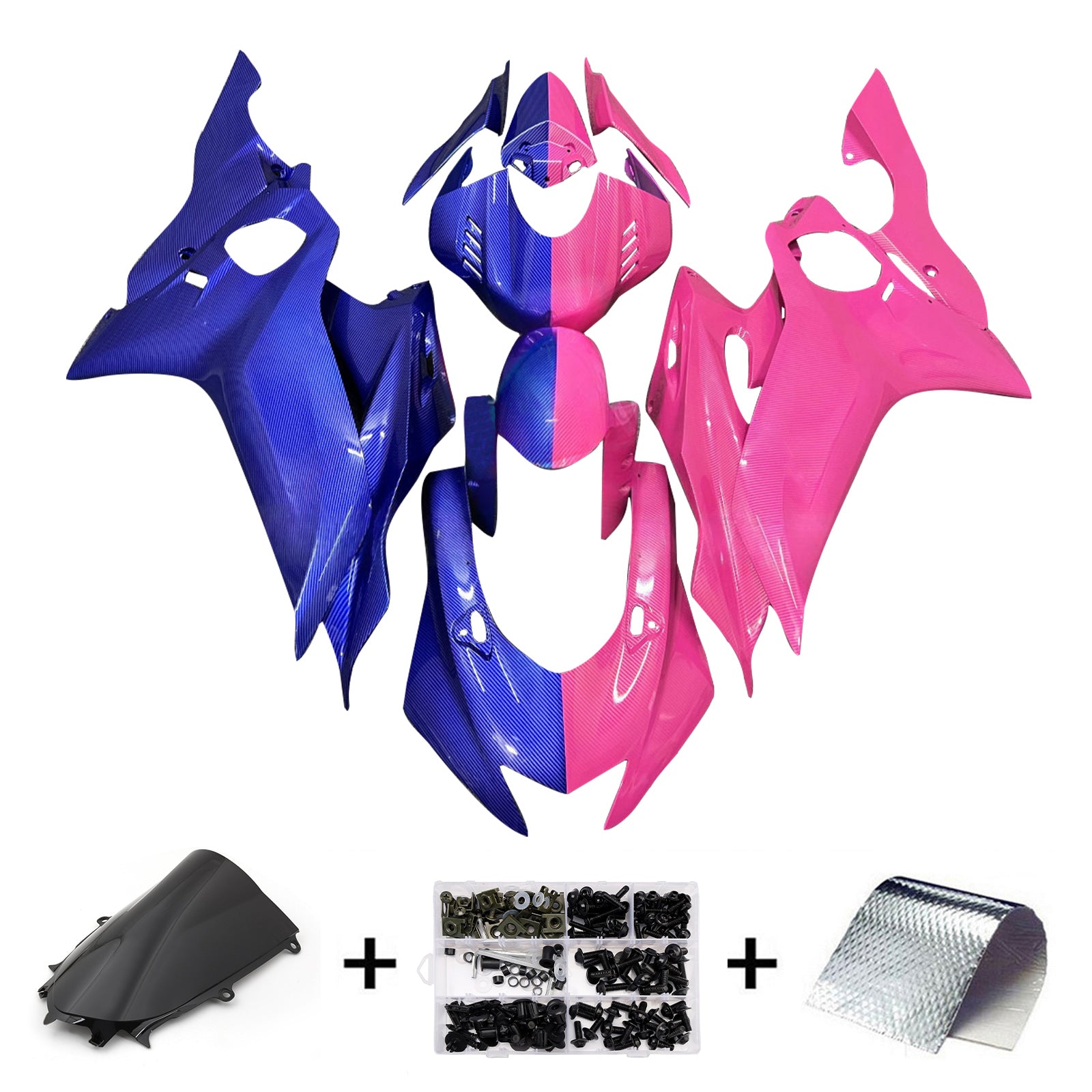 Kit de carenado de inyección, carrocería de plástico ABS apto para Yamaha YZF-R6 2017-2023