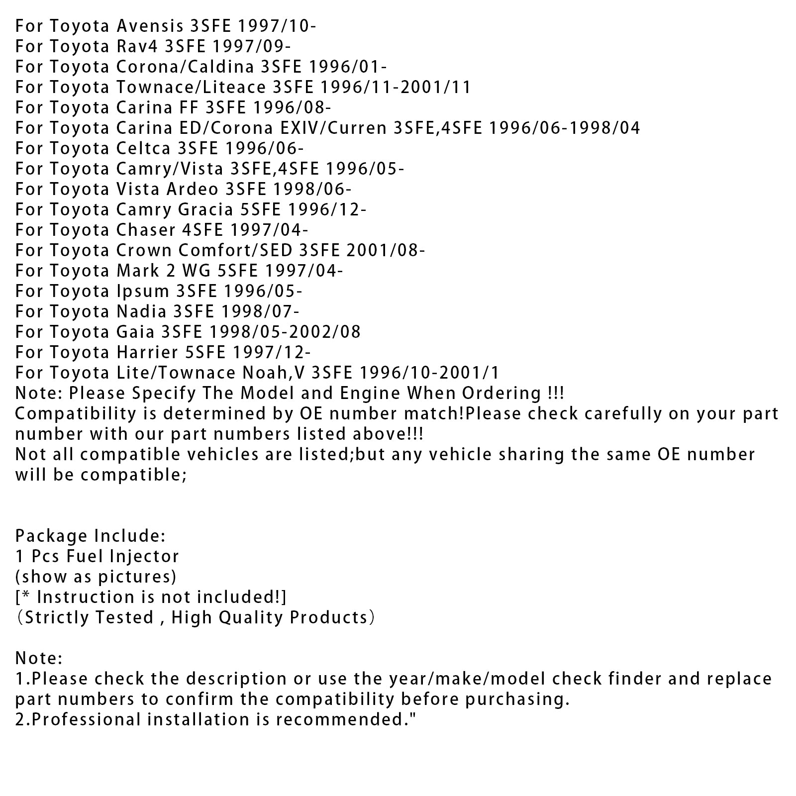 1Pcs Fuel Injector For Toyota Avensis Carina Corona RAV4 2.2L 3.0L 23250-74170