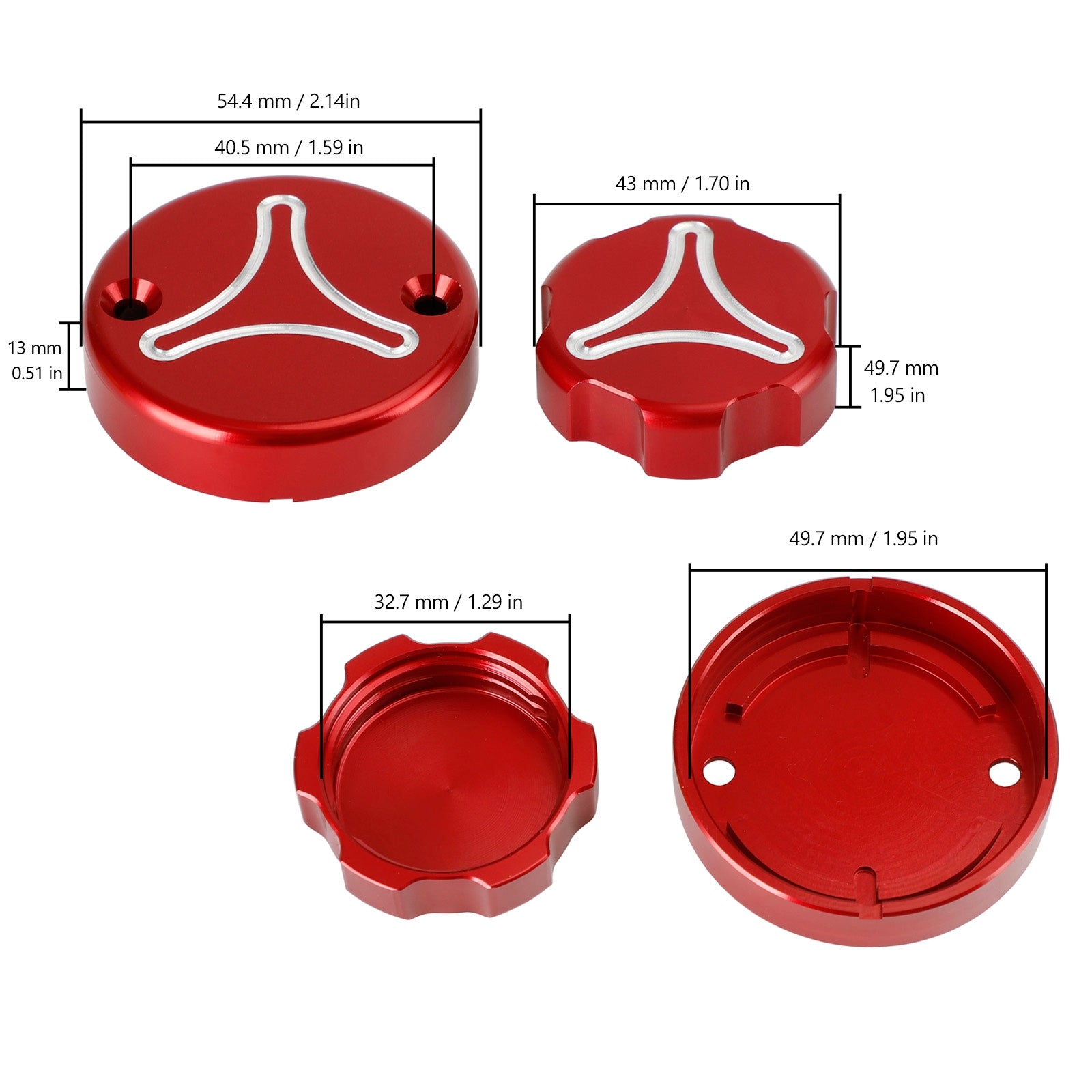 Ducati Panigale 899 959 1199 1299 V2 V4 S R Brake Clutch Reservoir Cap - RED