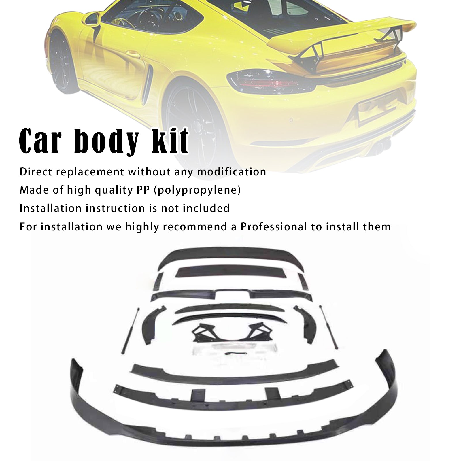 2017-2025 Fit Porsche 718 Boxster Cayman Upgrade TechArt Style Body Kit Bumper