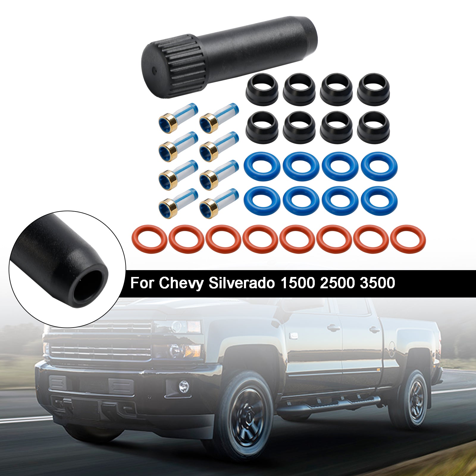 GMC Sierra 1500 2500 3500 Fuel Injector Repair Seal Kit Fit Chevy Silverado FJ315 FJ10062