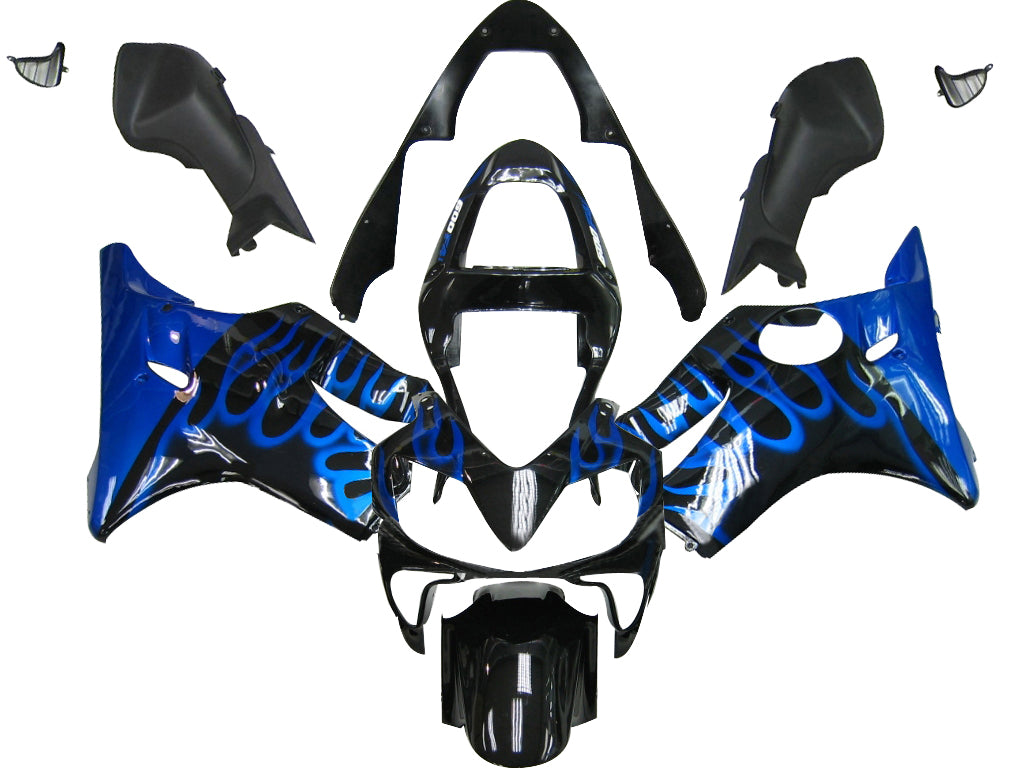 2001-2003 Honda CBR 600 F4i Black & Blue Flame Racing Fairings Generic