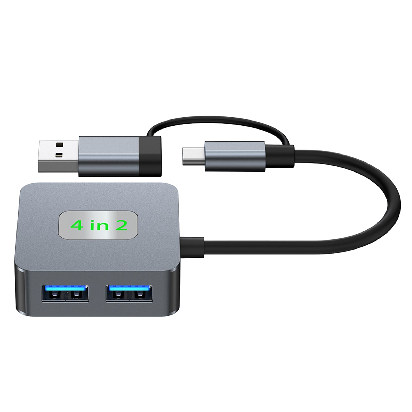 Station d'accueil adaptateur Hub 4 en 2 Type-C + USB vers USB3.2*4 pour MacBook iPad 15