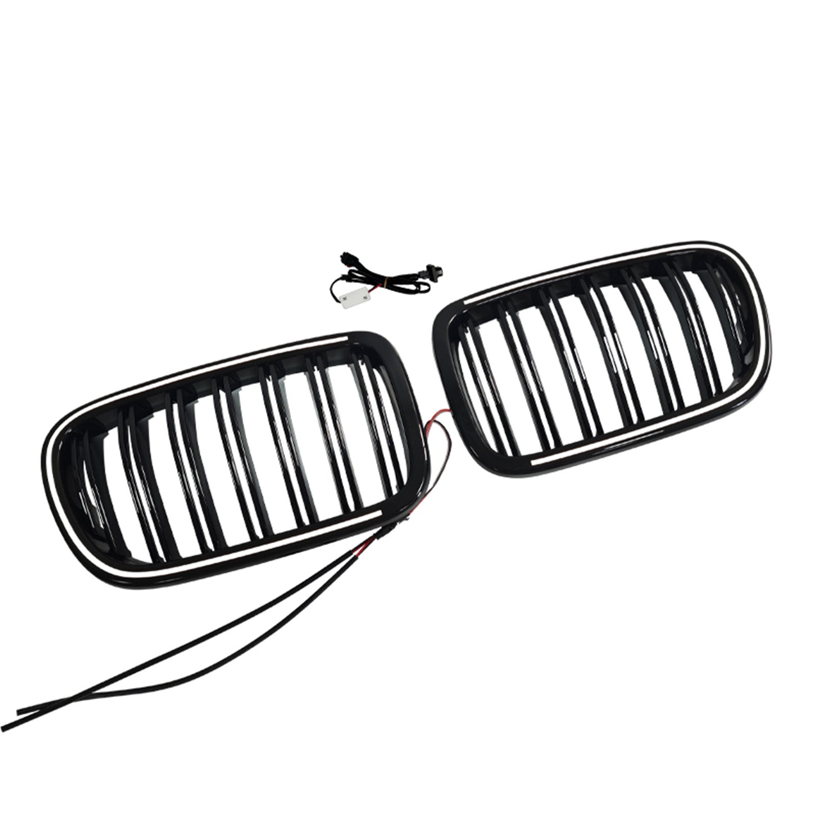 Black Front Bumper Kidney Grill Grille Fit BMW X3 F25 2011-2014 Dual Line
