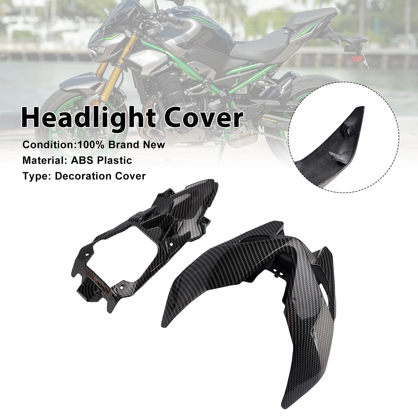 Carénage du couvercle du phare avant pour Kawasaki Z900, 2025 – 2026