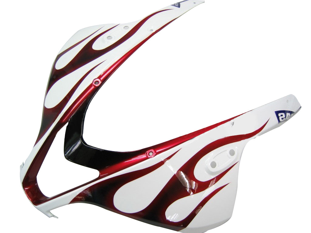 2007-2008 Honda CBR 600 RR White Black & Red Flame CBR Racing Fairings Generic