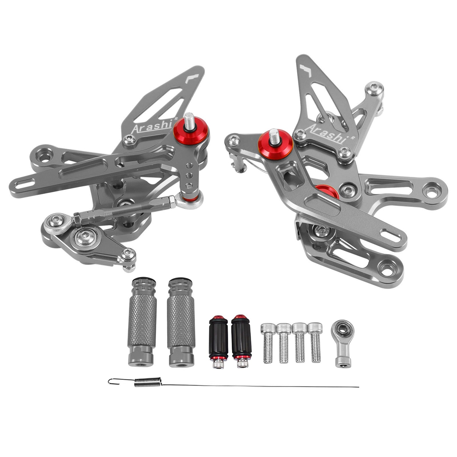 Repose-pieds arrière en aluminium CNC Kawasaki ZX-10R ZX10 ZX1000 2021-2023 gris