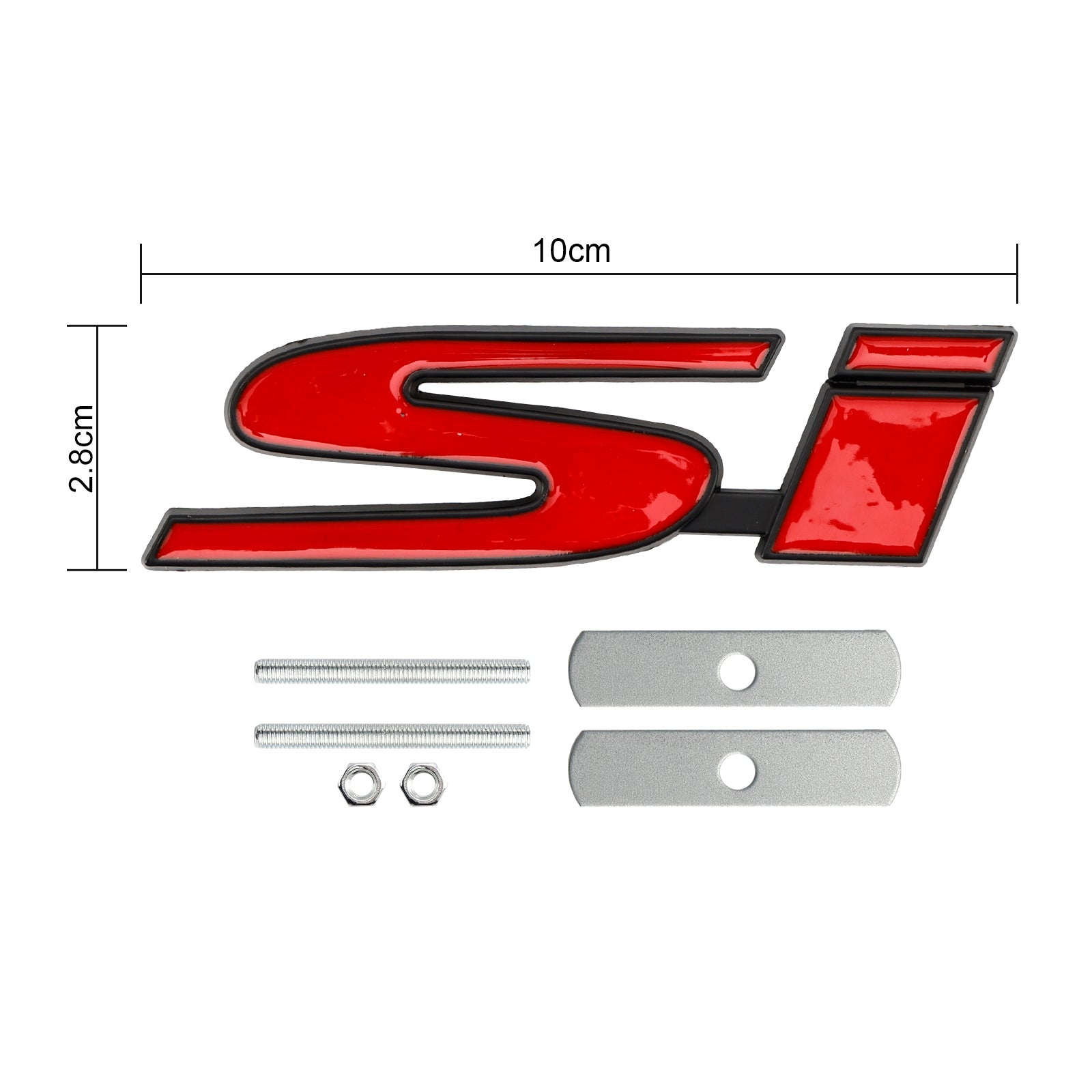 Si Front Grille Emblem Decal Badge for Honda red-black