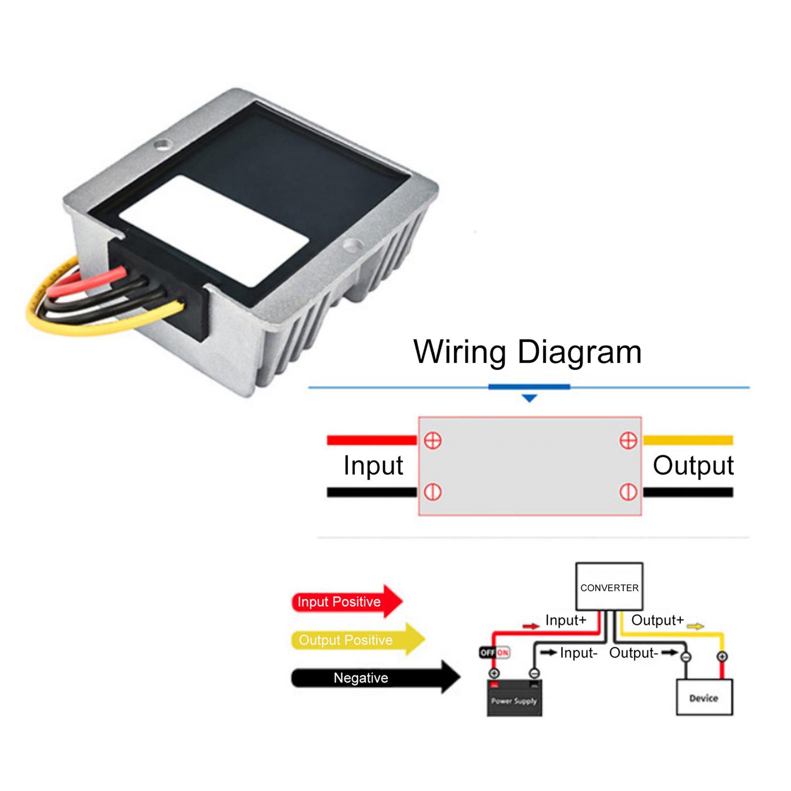 Waterproof DC 30-90V to 12V 10A 120W Step-Down Power Supply Converter Regulator